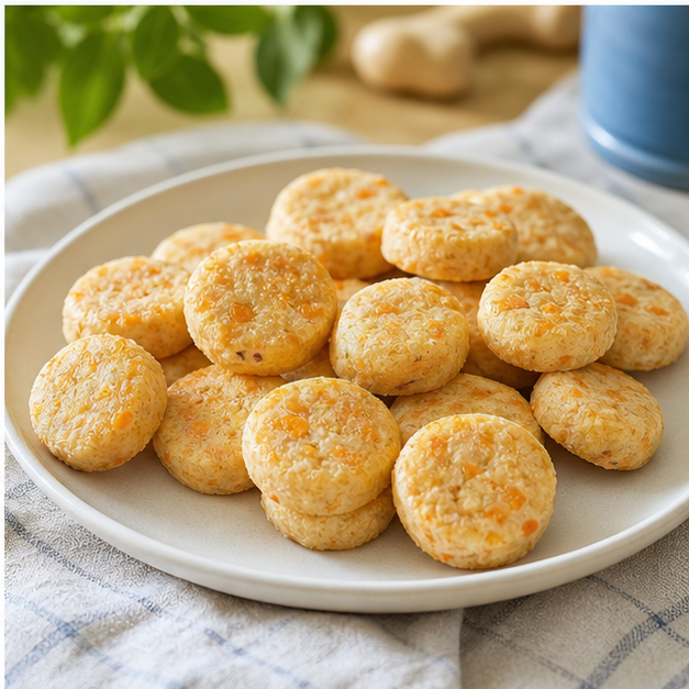 Step 5: Bake for 12 to 16 minutes, until the coins feel firm and dry on top. Let them cool completely before serving.